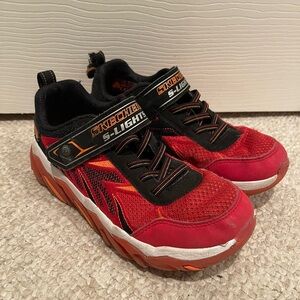 Skechers Kids' Red and Black S-Lights Shoes